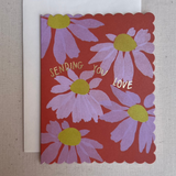 Scalloped Coneflower Sympathy Card