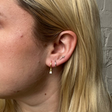 Miniature CZ Drop Earrings - Gold