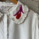 Flower Collar Top - White