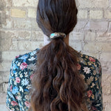 Wide Metal Ponytail Hair Tie - Silver