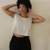 Marni Cotton Cropped Tank - Sand