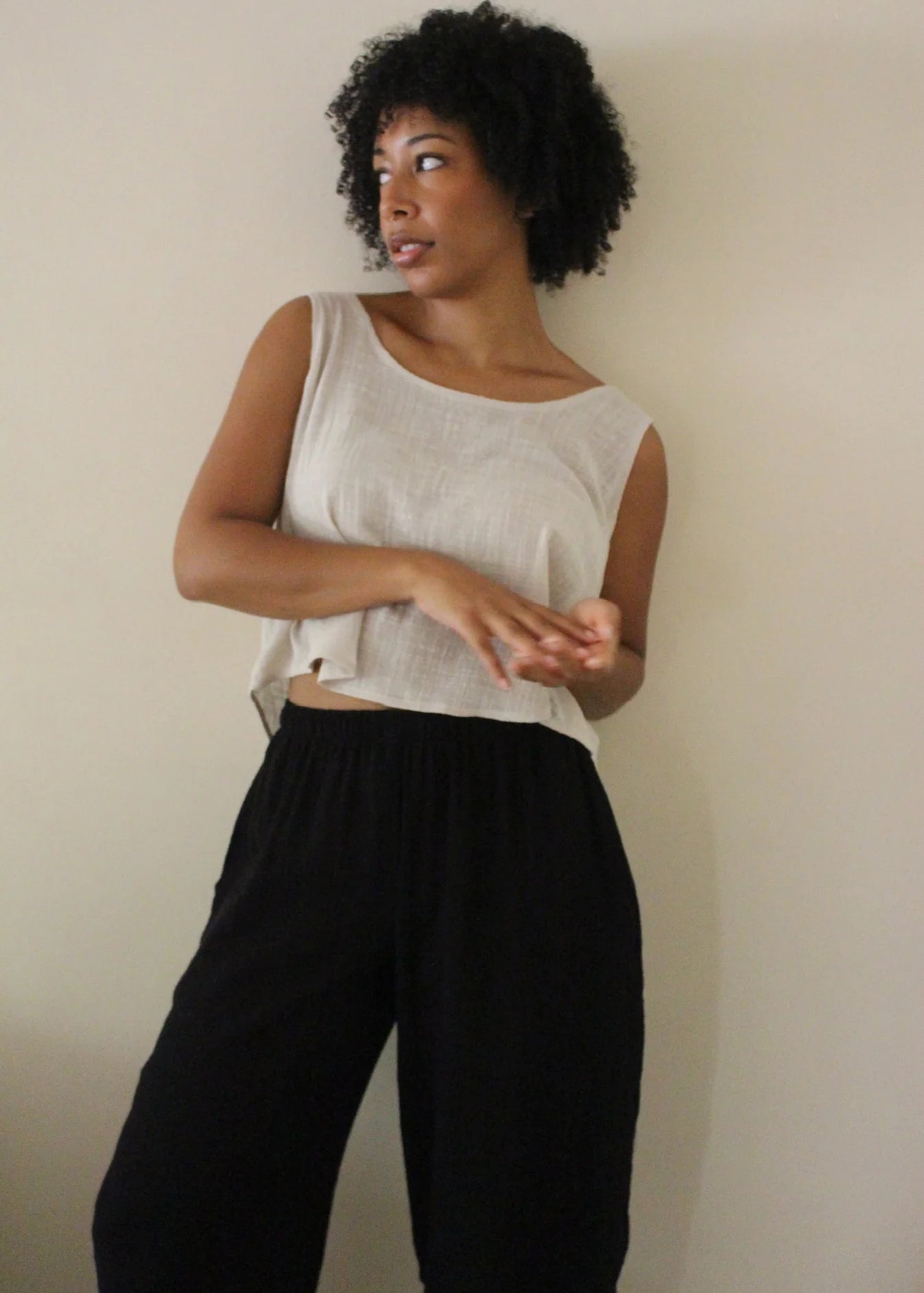 Marni Cotton Cropped Tank - Sand