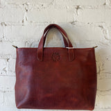 Leather Mini Tote Bag - Brandy