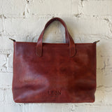 Leather Mini Tote Bag - Brandy