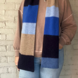 Rona Brushed Scarf - Blue Combo