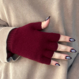 Iona Fingerless Gloves - Bordeaux