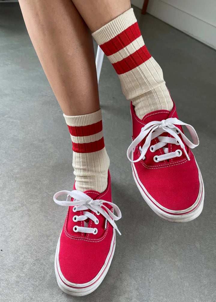 Her Varsity Socks - Red