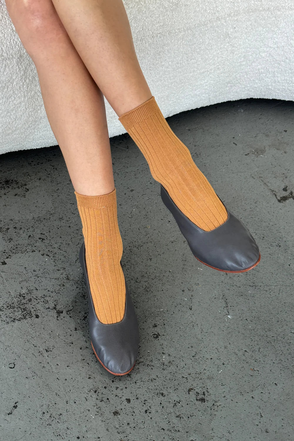 Her Socks - Mercerized Cotton - Peanut Butter