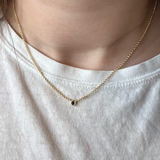 Dainty Bezel Necklace - Black
