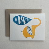 Blue Elephant Baby Card