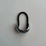 Wide Crescent Metal Ponytail Hair Tie - Silver