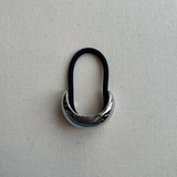 Wide Crescent Metal Ponytail Hair Tie - Silver