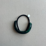 Wide Crescent Ponytail Hair Tie - Green