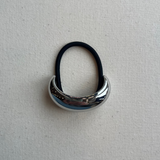 Narrow Crescent Metal Cuff Hair Tie - Silver