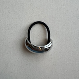 Narrow Crescent Metal Cuff Hair Tie - Silver