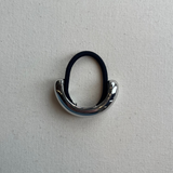 Wide Metal Ponytail Hair Tie - Silver