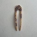 French Hair Pin - Tortoise Checker