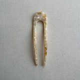 French Hair Pin - Sea Shell Checker
