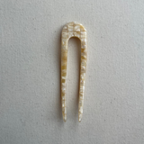 French Hair Pin - Sea Shell Checker