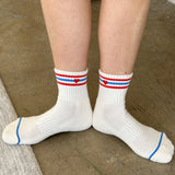 Embroidered Girlfriend Socks - Leche / Heart
