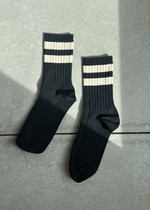 Her Varsity Socks - Black