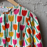 Cropped Sleeve Blouse - Tulip