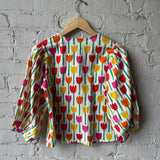 Cropped Sleeve Blouse - Tulip
