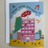 Godzilla Fire Birthday Card