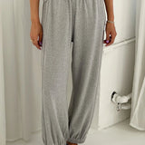 Pointelle Balloon Pants - Melange Grey