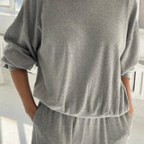 Pointelle Core Sweater - Mange Grey