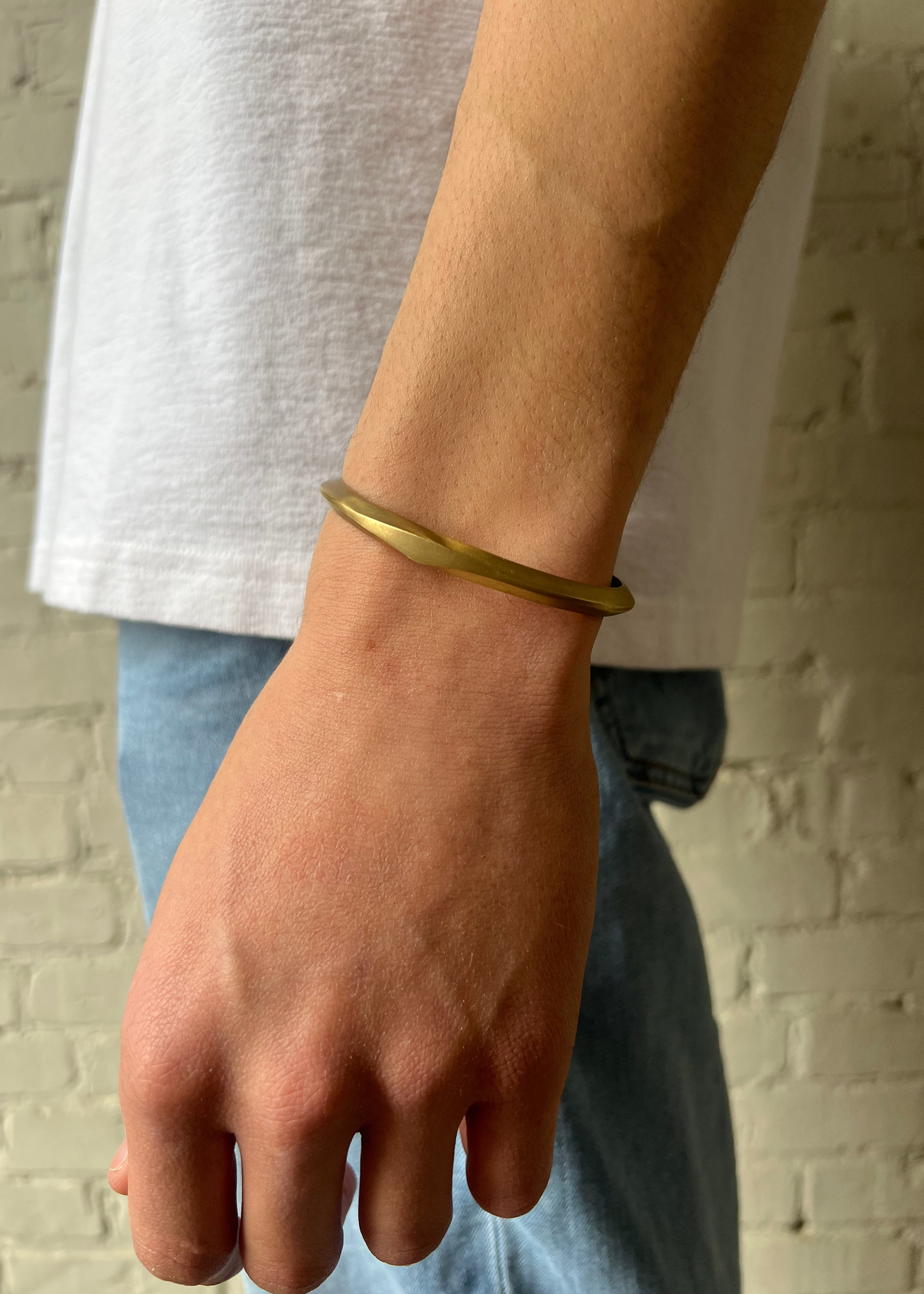 Diamond Flat Top Cuff - Brass
