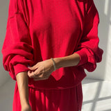 Pointelle Core Sweater - Red Apple
