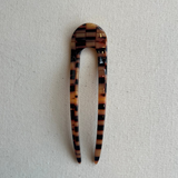 French Hair Pin - Blonde Checker