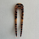 French Hair Pin - Blonde Checker