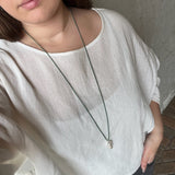 Rope Pearl Necklace - Sage Green