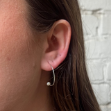 Balanced Pearl Hoop - Silver