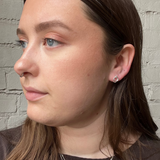 Connected Oval Studs - Silver