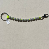 Short Perlen Keychain - Light Grey / Neon Yellow