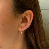 Opal Bezel Hoops - Gold