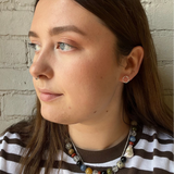 Hammered Circle Stud Earring -Silver