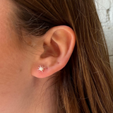 Mini Pear Star Studs - Silver