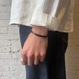 Flat Cuff Bracelet - Black Steel
