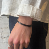Flat Cuff Bracelet - Black Steel