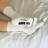 Hugger Socks - White / Black