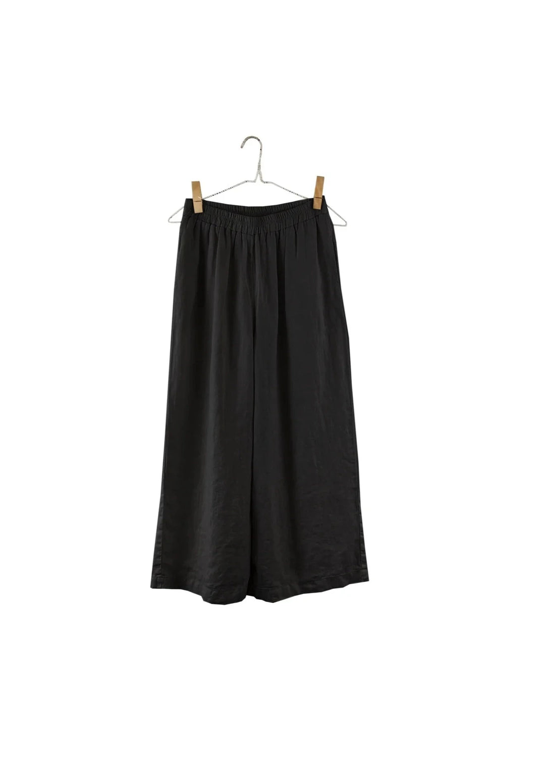 Wide Linen Pants - Black