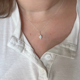 Sunburst Charm Necklace - Silver