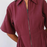 Long Utility Dress - Bordeaux