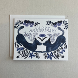 Happy Anniversary Folk Dog Card