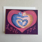 Cuddling Cats Card