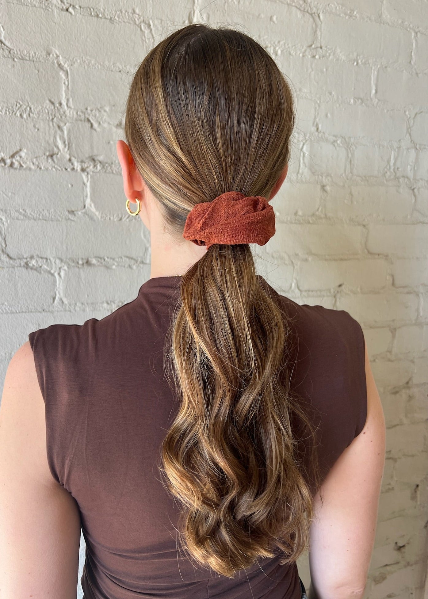 Raw Silk Scrunchie - Terracotta